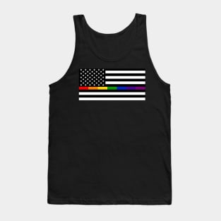 Thin Rainbow Line Flag Tank Top